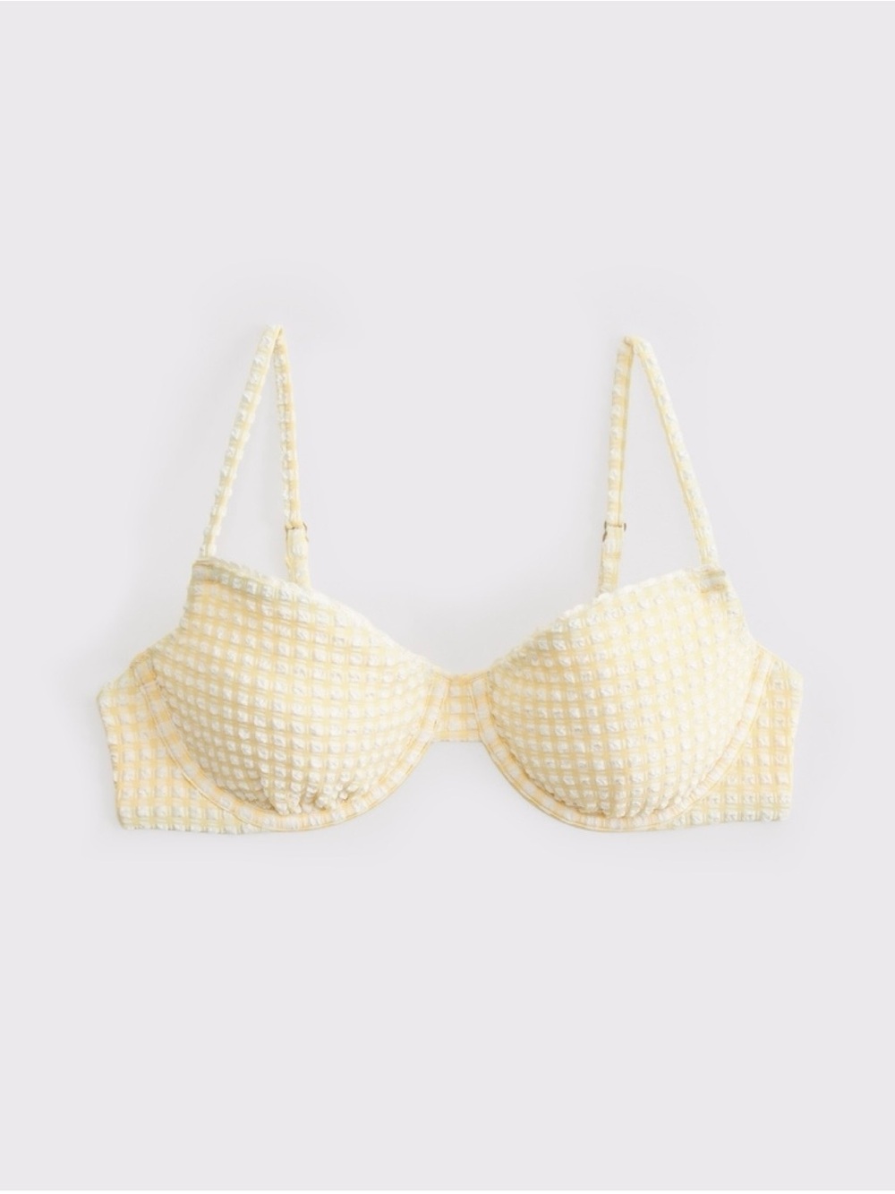 BIKINI SET Abercrombie Yellow Gingham Balconette Top + High-Waist Bottom